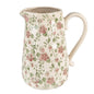 Decoratie Kan 20x14x23 cm Roze Beige Keramiek Bloemen Waterkan