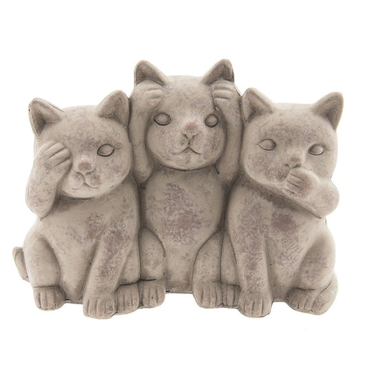 Decoratie Kat 22x10x16 cm Grijs Terracotta