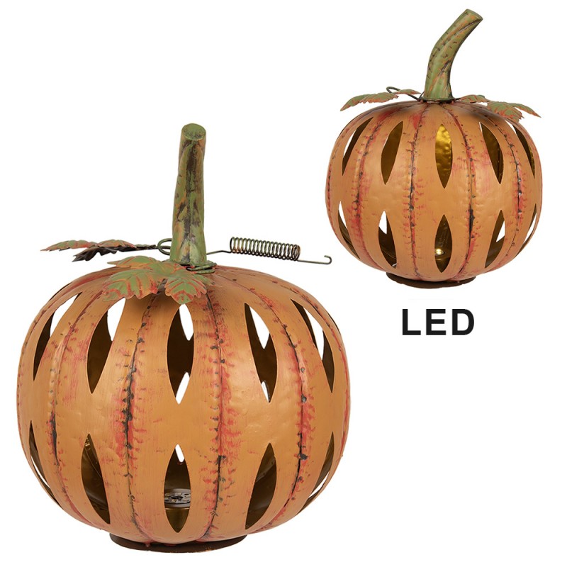 Decoratie met LED Pompoen Ø 28x34 cm Oranje Metaal