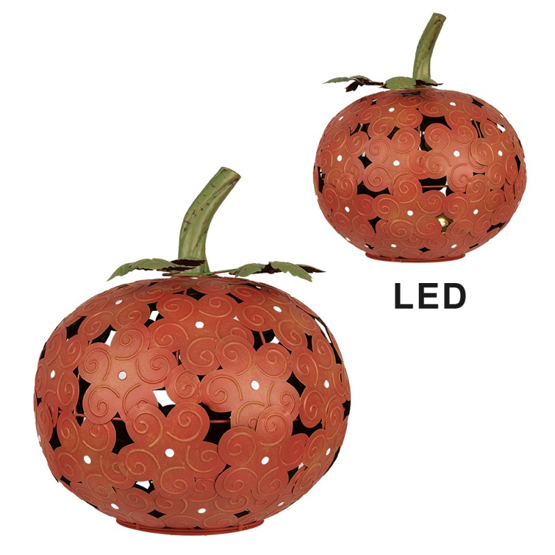 Decoratie met LED Pompoen Ø 34x38 cm Oranje Metaal