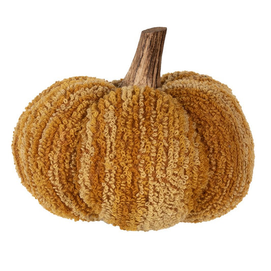 Decoratie Pompoen 13 cm Geel Oranje Polyester Woondecoratie