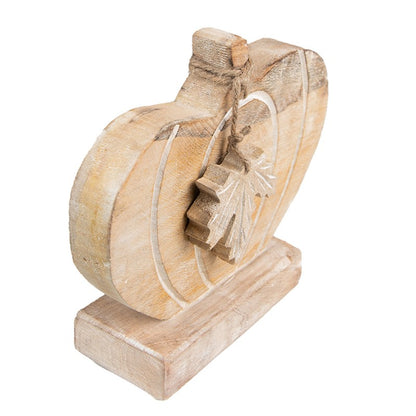 Decoratie Pompoen 29x6x22 cm Bruin Wit Hout