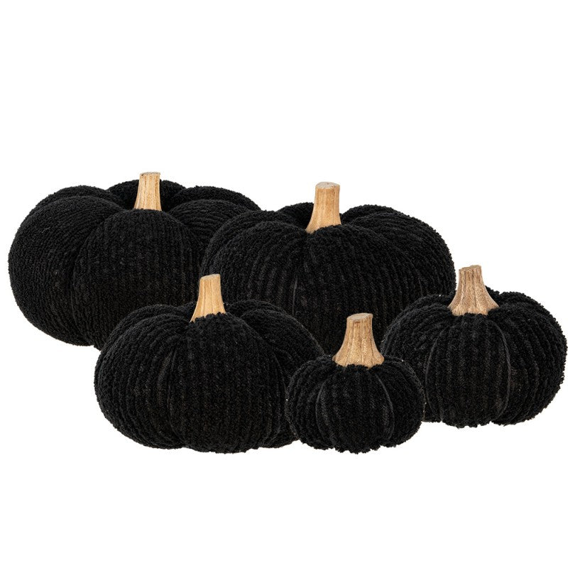 Decoratie Pompoen Ø 20x14 cm Zwart Polyester