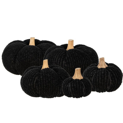 Decoratie Pompoen Ø 20x14 cm Zwart Polyester