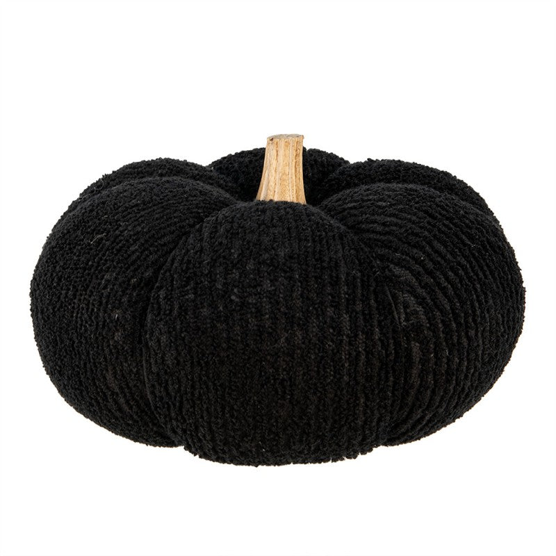 Decoratie Pompoen Ø 25x16 cm Zwart Polyester