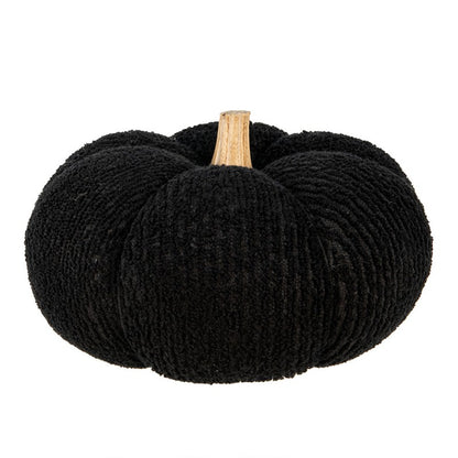 Decoratie Pompoen Ø 25x16 cm Zwart Polyester