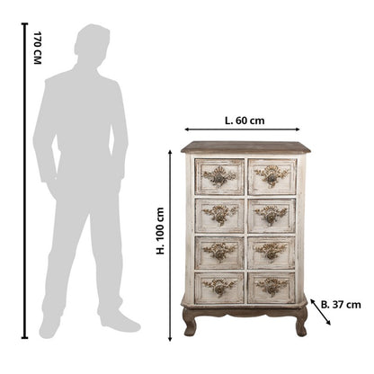 Dressoir 60x37x100 cm Beige Hout Ladekast