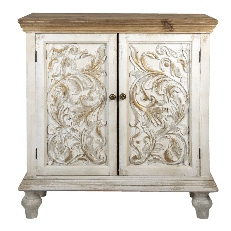 Dressoir 91x38x100 cm Wit Bruin Hout Wandkast