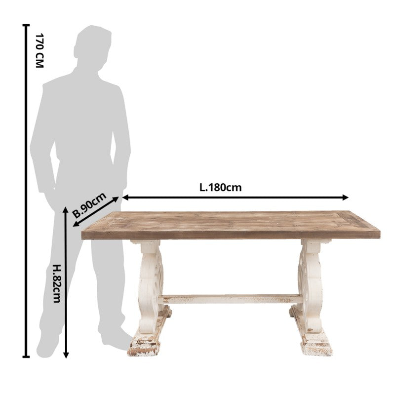 Eettafel 180x90x82 cm Bruin Hout Tafel