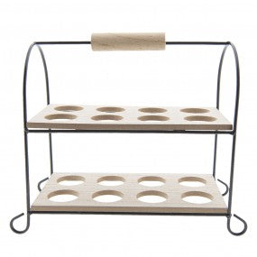 Eierhouder 21x11x20 cm Zwart Hout Eiermand