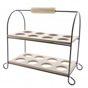 Eierhouder 21x11x20 cm Zwart Hout Eiermand