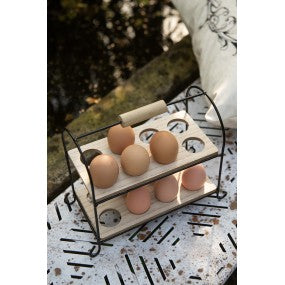 Eierhouder 21x11x20 cm Zwart Hout Eiermand
