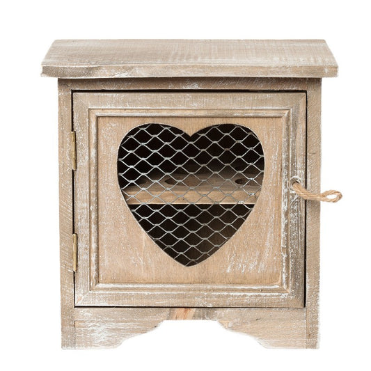 Eierkastje 19x14x19 cm Bruin Hout Hart Eierhouder