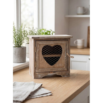 Eierkastje 19x14x19 cm Bruin Hout Hart Eierhouder
