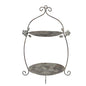 Etagère 2 laags 34x32x50 cm Groen Bruin Metaal