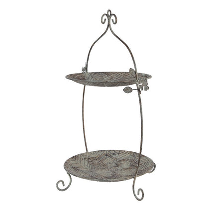 Etagère 2 laags 34x32x50 cm Groen Bruin Metaal