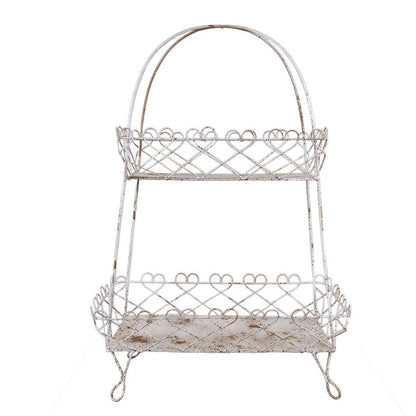Etagère 2 laags 47x24x66 cm Wit Bruin Metaal