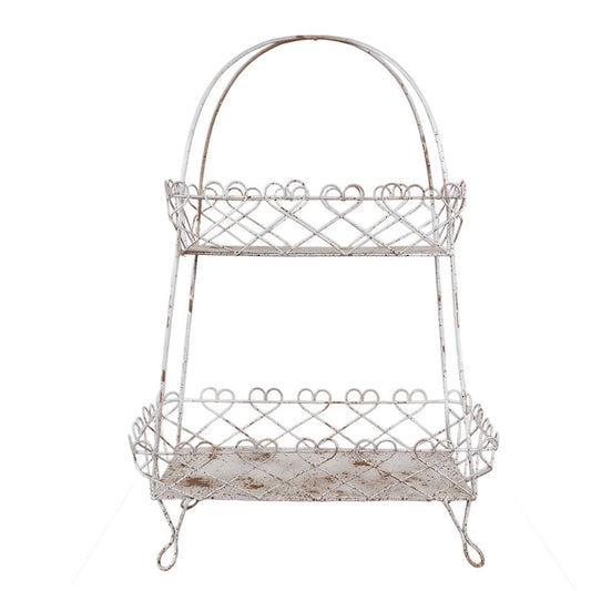 Etagère 2 laags 47x24x66 cm Wit Bruin Metaal