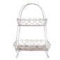 Etagère 2 laags 47x24x66 cm Wit Bruin Metaal