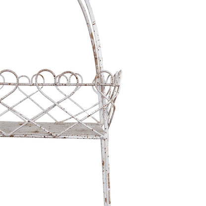Etagère 2 laags 47x24x66 cm Wit Bruin Metaal