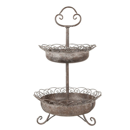 Etagère 2 laags Ø 37x61 cm Bruin Metaal