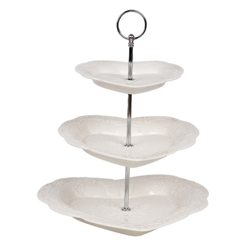 Etagère 3 laags Ø 26x31 cm Wit Keramiek