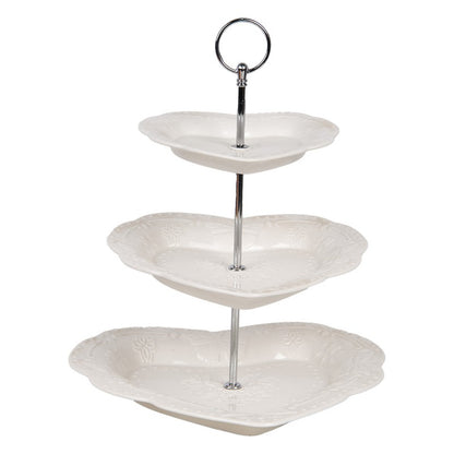 Etagère 3 laags Ø 26x31 cm Wit Keramiek