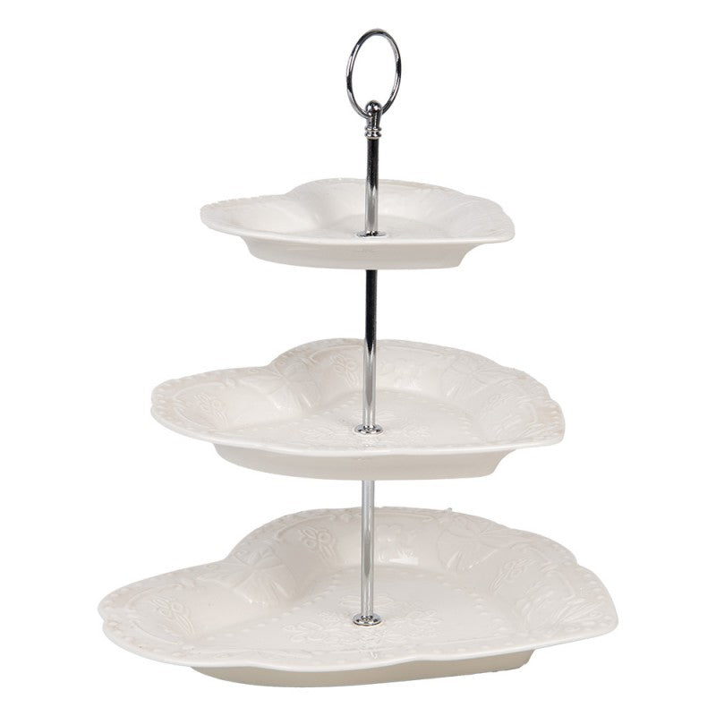 Etagère 3 laags Ø 26x31 cm Wit Keramiek