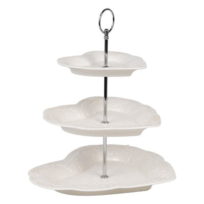 Etagère 3 laags Ø 26x31 cm Wit Keramiek