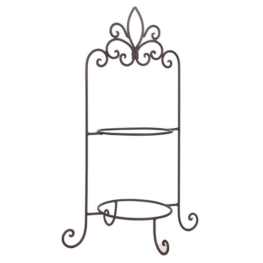 Etagère voor 2 borden 38x30x57 cm Bruin IJzer borden etagère