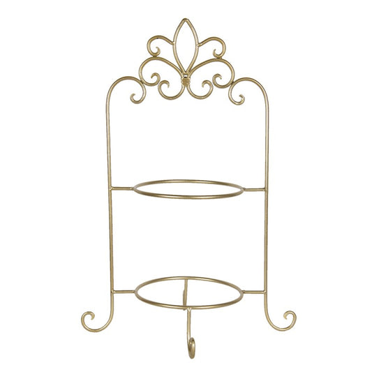 Etagère voor 2 borden 38x30x57 cm Goudkleurig IJzer borden etagère