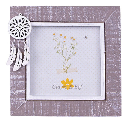 Fotolijst 10x10 cm Grijs Wit Hout Dromenvanger Fotokader