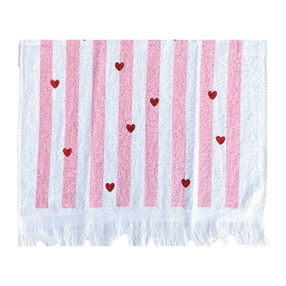 Gastendoekje 40x66 cm Wit Katoen Streepjes