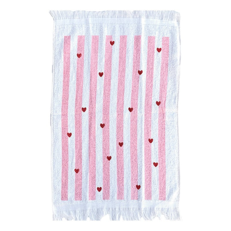 Gastendoekje 40x66 cm Wit Katoen Streepjes