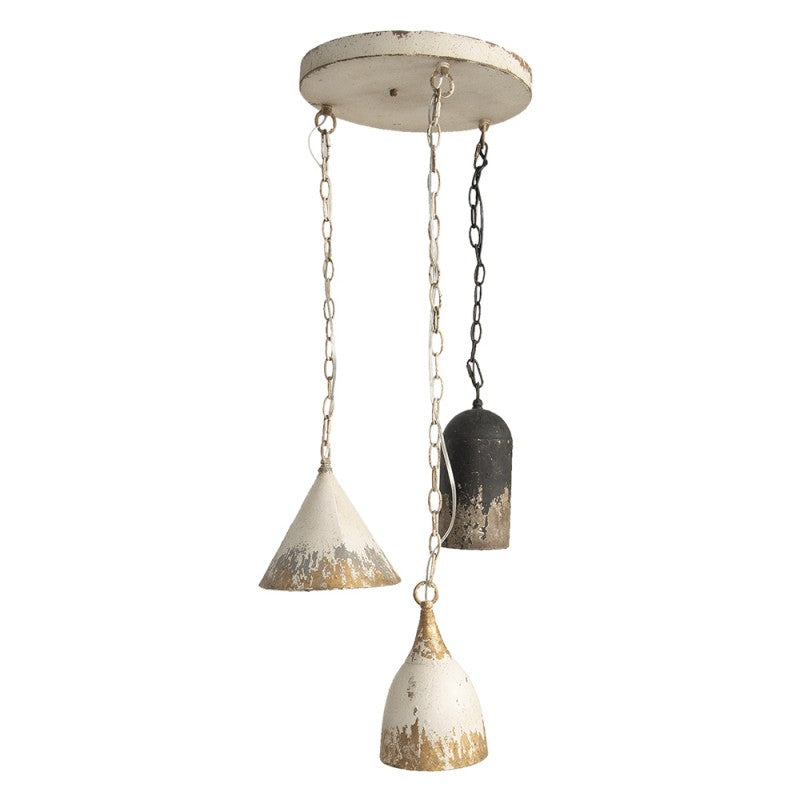Hanglamp Ø 70x95 cm Wit IJzer Hanglamp Eettafel