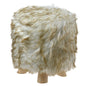 Hocker Ø 32x40 cm Wit Bruin Hout