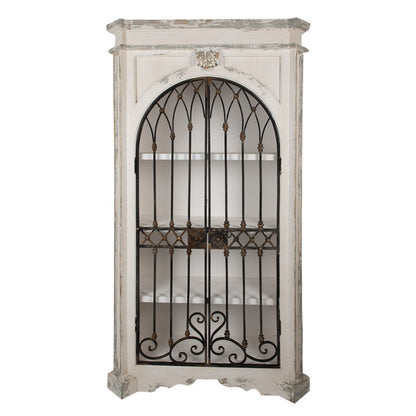 Kast 102x42x190 cm Beige Zwart Hout Opbergkast