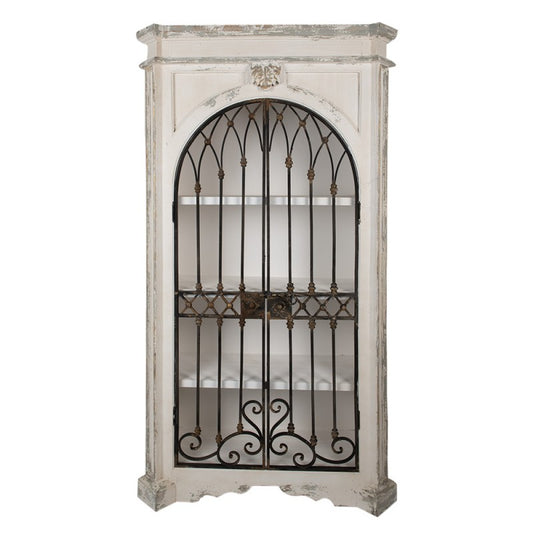Kast 102x42x190 cm Beige Zwart Hout Opbergkast