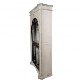 Kast 102x42x190 cm Beige Zwart Hout Opbergkast