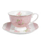 Kop en Schotel 200 ml Roze Wit Porselein Rozen