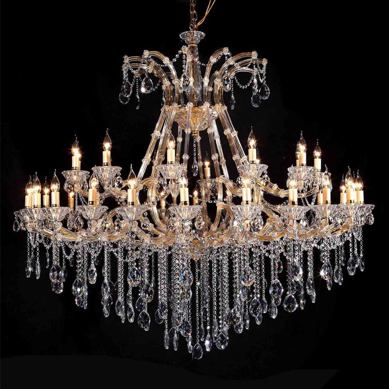 Kroonluchter Ø 165x150 cm Transparant IJzer Hanglamp