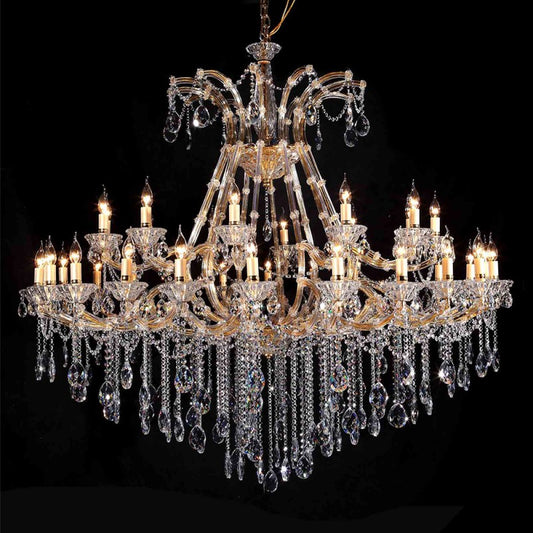 Kroonluchter Ø 165x150 cm Transparant IJzer Hanglamp