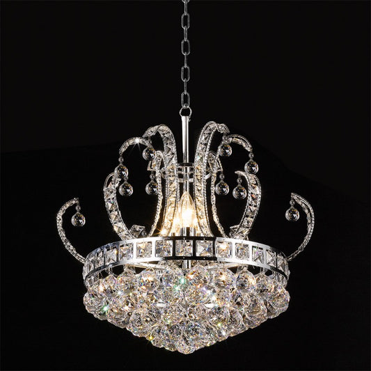 Kroonluchter Ø 50x43/168 cm Zilverkleurig IJzer Hanglamp