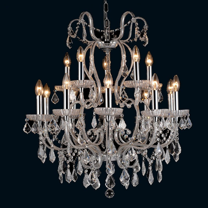 Kroonluchter Ø 71x80 cm Transparant IJzer Hanglamp