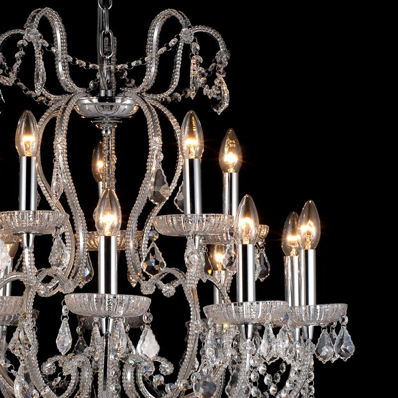 Kroonluchter Ø 71x80 cm Transparant IJzer Hanglamp