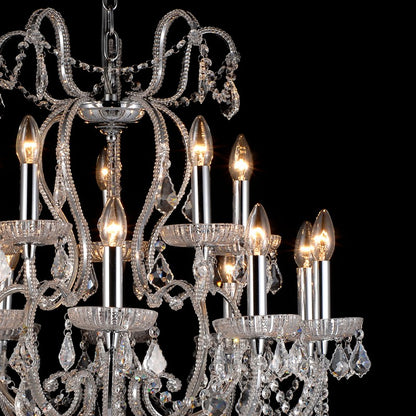 Kroonluchter Ø 71x80 cm Transparant IJzer Hanglamp