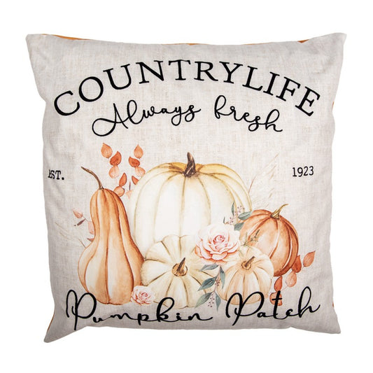 Kussenhoes 45x45 cm Beige Polyester Pompoen Sierkussenhoes
