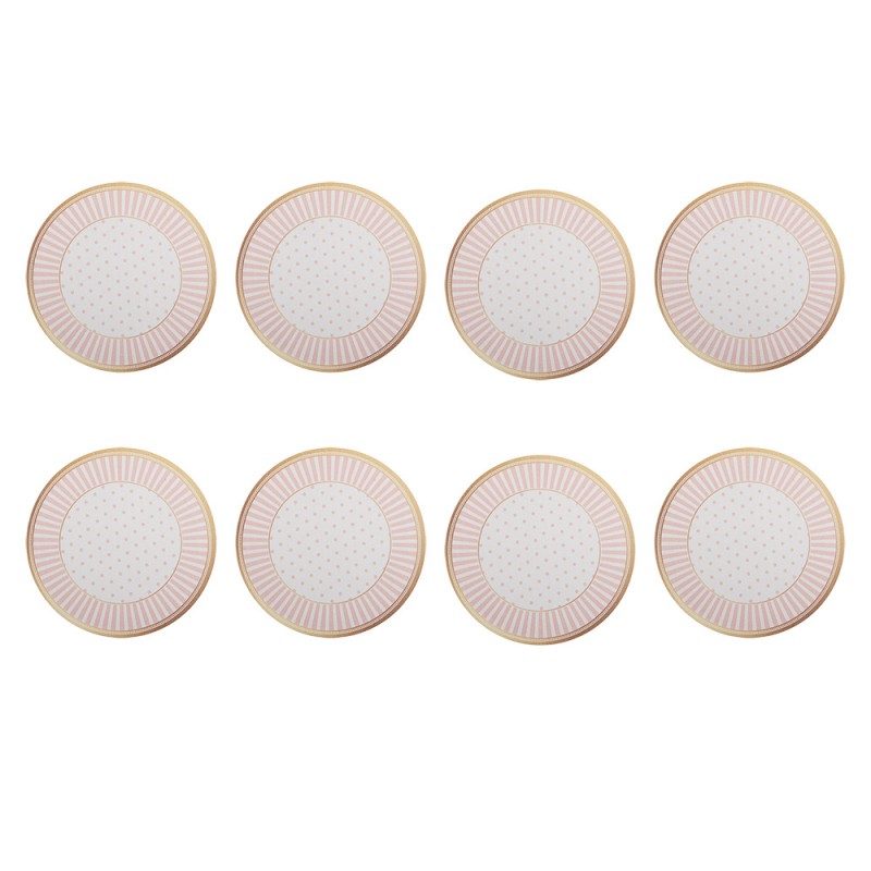 Onderzetters voor Glazen Ø 10x4 cm Beige Kunststof