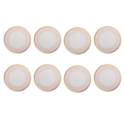 Onderzetters voor Glazen Ø 10x4 cm Beige Kunststof