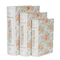 Opbergdoos Set van 3 Boeken 29x24x7/25x20x6/22x16x5 cm Wit Groen Karton Bloemen